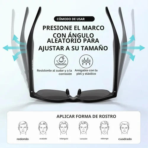 Vista 6 de Lentes de sol inteligentes con Bluetooth para hombres y mujeres, lentes de audio de oído abierto con llamadas manos libres y música, ligeras, 1.48
