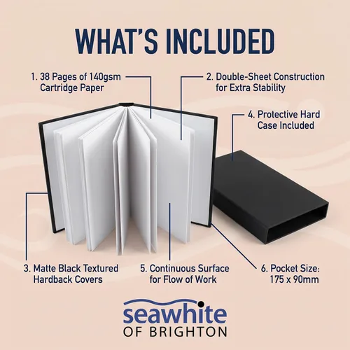 Vista 6 de Seawhite Pocket Concertina Sketchbook in Case 7x3.5 in (175mm x 90mm)