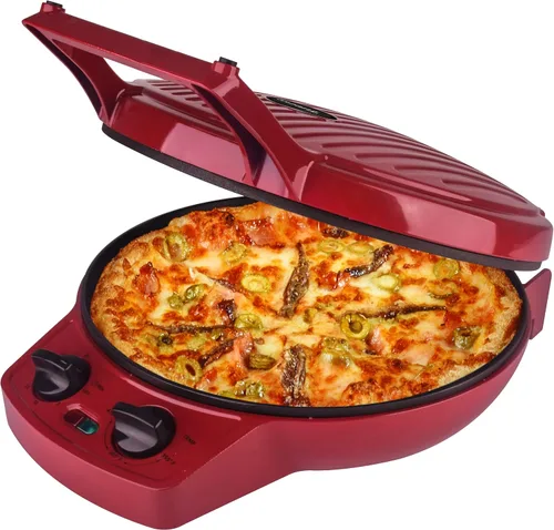 Vista 9 de Courant Máquina de pizza, olla para pizza de 12 pulgadas y máquina de calzone, con control de temporizador y temperatura, horno de pizza de 1440