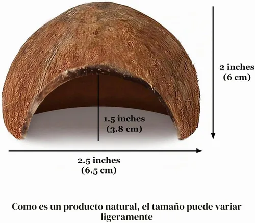 Vista 7 de SunGrow Betta Fish Cave, hábitat hecho de cáscara de coco, suave textura suave borde espacioso escondite para descansar y criar, 1 unidad