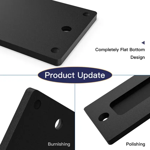Vista 3 de Orgerphy Juego de 2 tiradores negros de 7 pulgadas para puerta de granero, mango invisible simple y resistente para puertas, garajes, cobertizos