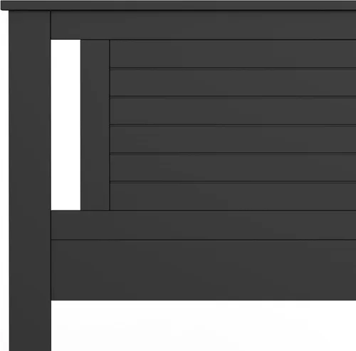 Vista 8 de ComfIQ Serene - Cabecero de panel de madera maciza con puntuación horizontal, tamaño individual, negro, fácil montaje, materiales de calidad