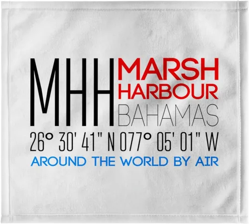 Vista 7 de 3dRose Marsh Harbour, Abaco, Bahamas, Around the World by air Travel Gift 22x30 Bath Hand Pool Towel