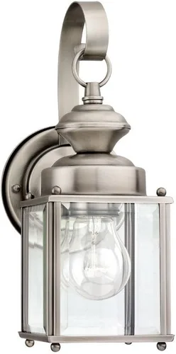 Vista 4 de Sea Gull Lighting 8257-12 Jamestowne - poste farol con cristal biselado transparente, 17 pulgadas, color negro, 8457-12, 100.00watts, 120.00 volts