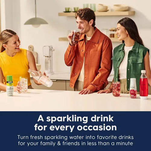 Vista 5 de SodaStream Terra - Máquina de agua con gas (rojo) con CO2, botella apta para lavavajillas y Bubly Drop