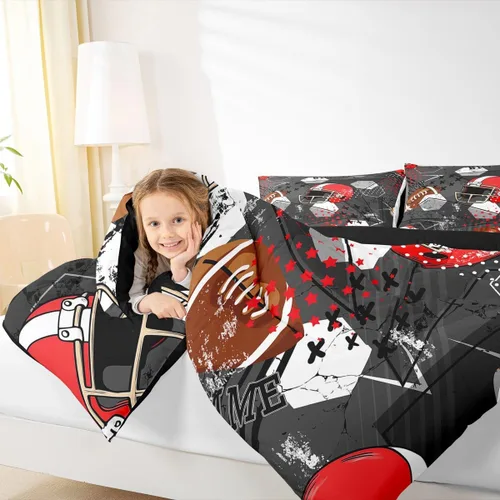 Vista 61 de Juego de ropa de cama de baloncesto para niños y adolescentes, juego de edredón deportivo para niños, tamaño matrimonial, suave, ligero, decoración