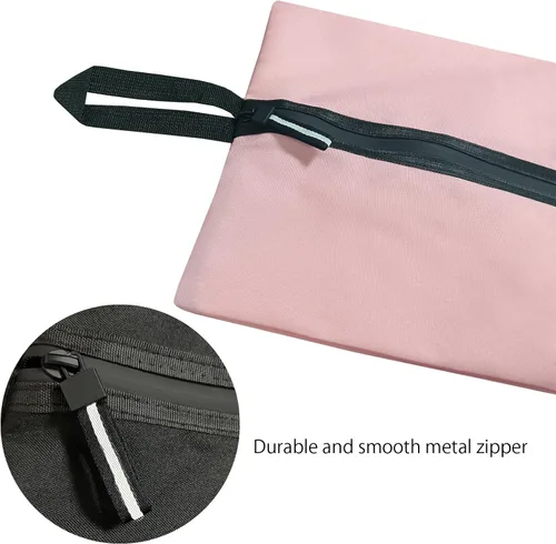 Vista 3 de Bolsa de zapatos para viajes, bolsa de zapatos resistente al agua para gimnasio, bolsa de tacos de fútbol resistente al olor para deporte, Rosado