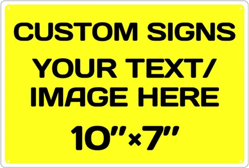 Vista 7 de Letreros metálicos personalizados de aluminio resistentes a la intemperie, texto e imagen personalizados, varios tamaños, peligro, jardín, puerta