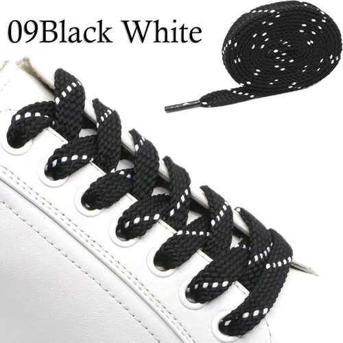 Vista 4 de DANHUA - Cordones de zapato plano multicolor con punto de sarga grueso y encaje, 2 pares