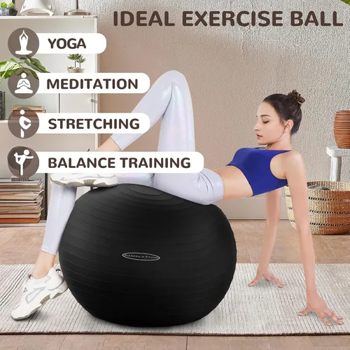 Vista 5 de Fitvids Pelota de ejercicio antiestallido y antideslizante, pelota de yoga, bola de fitness, bola de parto con bomba rápida