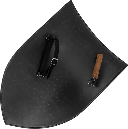 Vista 2 de Lord Of Battles Escudo medieval calentador de acero forjado a mano finales del siglo XII, personalizable, funcional, armadura medieval, recreaciones