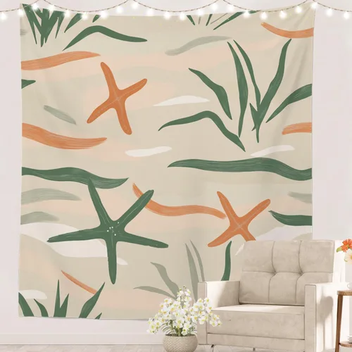 Vista 30 de Batmerry Peaceful Retreat Beautiful Landscape Polyester Tapestry, Blooming Garden Setting Lightweight Wall Hanging High-Definition Print Backdrop