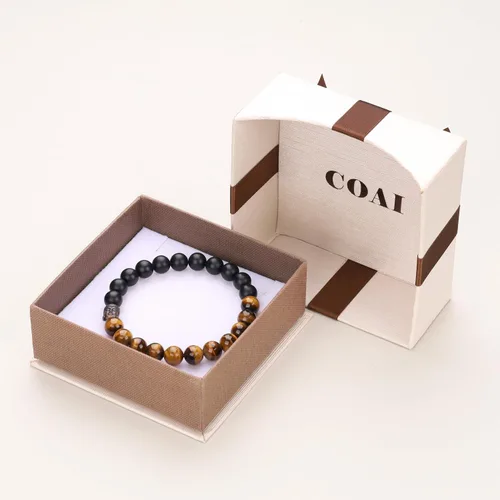 Vista 6 de COAI Pulsera de oración con cuentas de piedra de cabeza de Buda