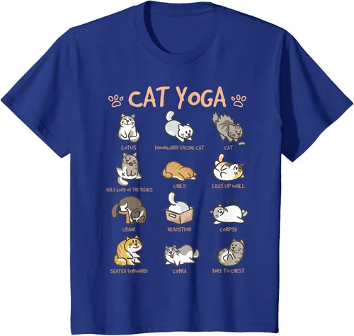 Vista 61 de Cat Yoga Poses Cats Practicing Mindfulness Meditación Kitten - Camiseta, Negro, S