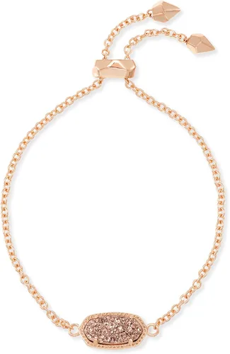Vista 3 de Kendra Scott Collar con colgante Elisa y pulsera de cadena ajustable Elaina en oro rosa para mujer