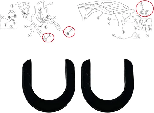 Vista 2 de Negro Sissy Bar Respaldo Portaequipajes Placa lateral Soporte de montaje Ojal para Harley 52682-09