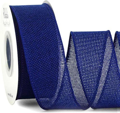 Vista 12 de Ribbli Cinta con alambre de arpillera verde manzana, 1-1/2 pulgadas x 10 yardas, cinta con borde con alambre para lazo grande, corona, decoración