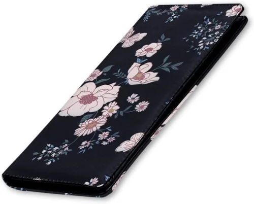 Vista 15 de HUA ANGEL Billetera ultra delgada para mujer, con bloqueo RFID, tarjetero de crédito, plegable, largo, hebilla magnética, billete para mujer, Owl