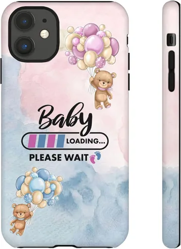 Vista 2 de Cute Baby Loading Phone Case for iPhone Models and Variants - Sweet Maternity Phone Cover for Pregnancy Reveal or Baby Shower