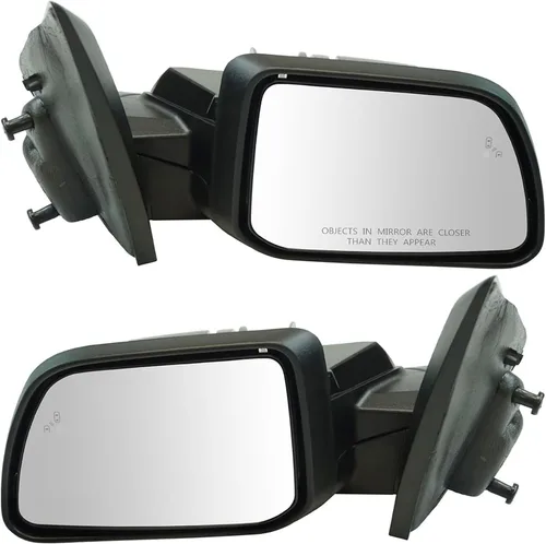 Vista 185 de TRQ Conjunto de 2 piezas de espejo lateral para conductor y pasajero, ajuste eléctrico, sin calefacción, sin memoria, color negro, compatible