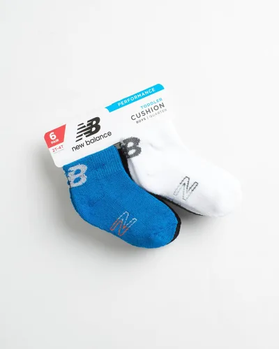Vista 2 de New Balance Calcetines para bebé, paquete de 6 calcetines acolchados de corte de un cuarto (bebébebé)