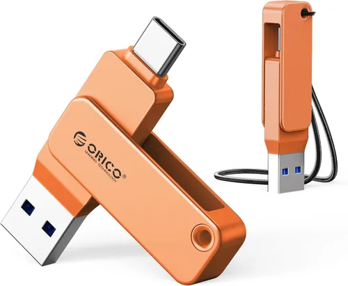 Vista 8 de ORICO Memoria USB 3.0 de alta velocidad USB 3.0 de 32 GB, diseño giratorio de aleación de zinc, compatible con iPhone 15/16/17, Android, Mac, PC