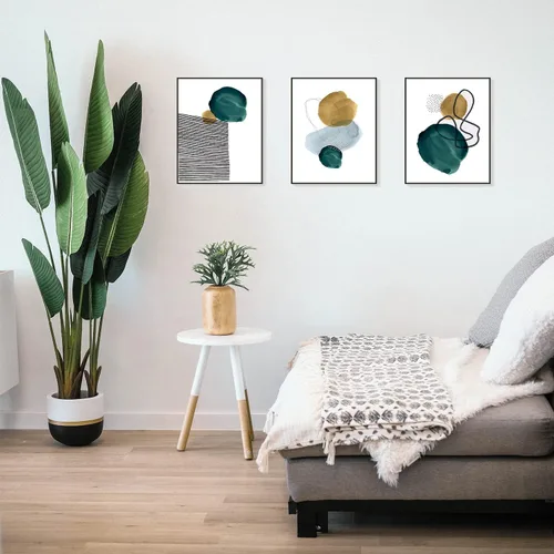 Vista 5 de AsmaArt Impresiones artísticas de geometría abstracta verde para pared, estilo bohemio, decoración de pósteres para el hogar, 8 x 10