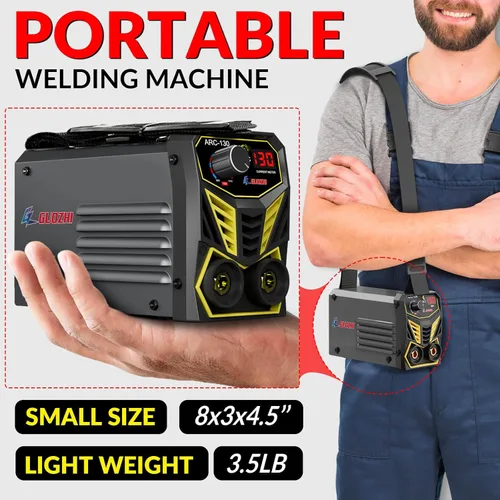 Vista 2 de GZ GUOZHI Soldador de Electrodo Pequeño Mini Portátil, Máquina de Soldadura ARC MMA de 110V 130A con Cable Portaelectrodos y Abrazadera de Trabajo
