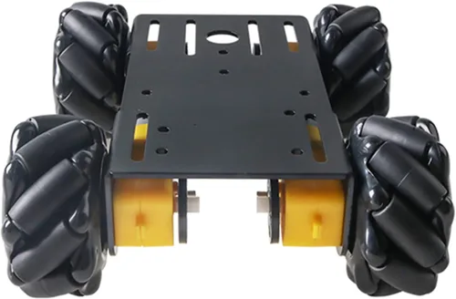 Vista 8 de MC100 4WD Mecanum Wheel Chasis de coche con motor TT, kit de coche inteligente de control remoto con rueda omnidireccional de 2.362 in para Negro