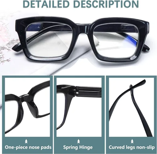 Vista 5 de Paquete de 4 lentes de lectura progresivos multienfoque para mujeres, estilo Oprah, bloqueo de luz azul, lectores de computadora