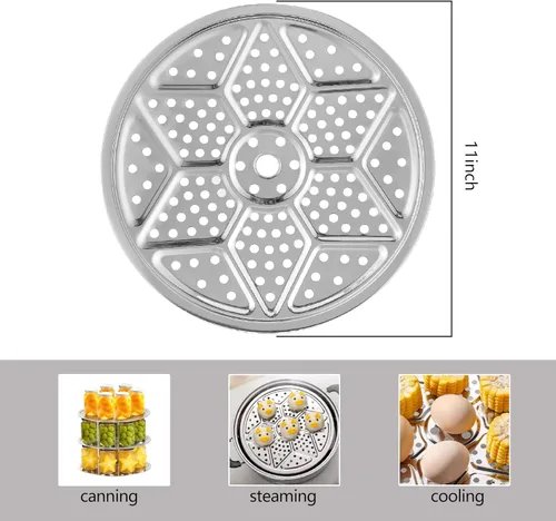 Vista 2 de Paquete de 3 estantes para latas a presión, suministros de enlatado de 11 pulgadas, estante de vapor de acero inoxidable prémium para latas de baño