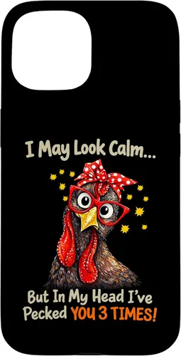 Vista 6 de I May Look Calm But in My Head Ive Pecked You 3 Times Funny Case for iPhone XR