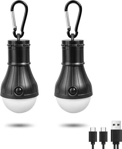 Vista 7 de Jarxin Linterna de Camping LED Recargable USB, Luces de Tienda al Aire Libre para Acampar Colgantes, Linterna para Niños con Gancho de Clip