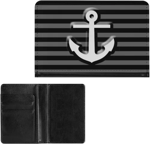 Vista 4 de Leather Passport Holder RFID Blocking Passport Wallet Travel Documents Protector with Credit Card Slots