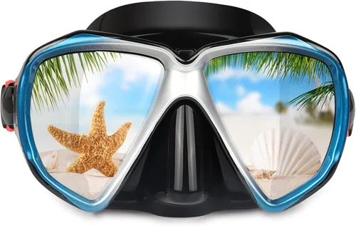 Vista 22 de Máscara de buceo panorámica HD para natación, gafas de buceo antivaho, máscara de buceo de vidrio templado, gafas de natación para adultos y jóvenes