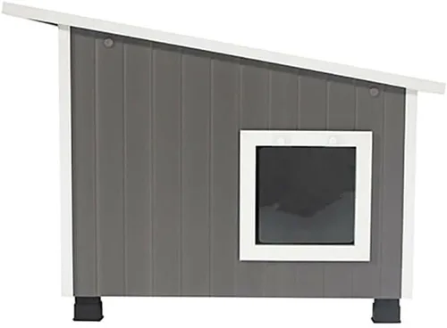 Vista 5 de New Age Pet ECOFLEX - Casa para gatos al aire libre XL resistente a la intemperie, suelo elevado, doble solapa de vinilo, 30% más grande, 28