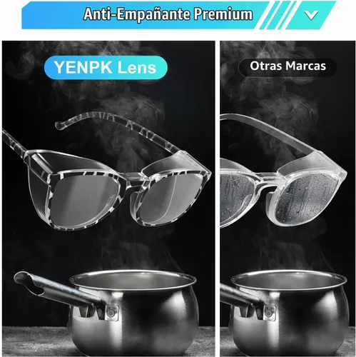 Vista 7 de 4 Pack Safety Glasses Goggles For Women Anti Fog, Cute Protective Eyewear for Nurses, ANSI Z87+ Anti-Blue Light (Transparente _Gris _Negro _Leopardo)
