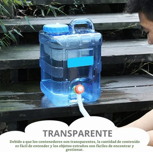 Vista 7 de BESPORTBLE - Contenedor de agua para campamento de 10 L con asa, jarra de policarbonato transparente