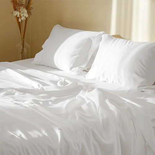 Vista 13 de Bedsure Sábanas de Percal 100% Algodón Tamaño Full, Sábanas de Cama Tamaño Full con Bolsillo Profundo de Hasta 16 Pulgadas, Transpirables y Suaves