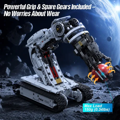 Vista 5 de Gohero Kit de brazo de robot con seguimiento técnico 1468PCS STEM Control