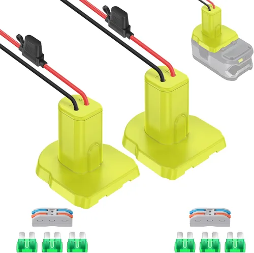 Vista 8 de Adaptador de ruedas eléctricas para Ryobi Adaptador de batería de 18 V, kit de convertidor de batería con fusible, interruptor y conector de arnés
