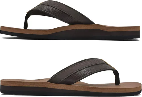 Vista 5 de KuaiLu - Sandalias de pata de gallo para hombre con soporte para el arco y plantilla de piel usada para tapetes de yoga