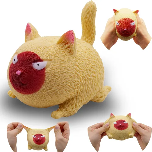 Vista 7 de Juguetes sensoriales antiestrés con forma de gato para niños, adultos, adolescentes, niños, alivio de descompresión y alivio de la ansiedad (negro)