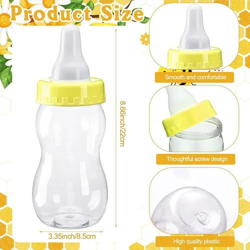 Vista 4 de Syhood 472 piezas de juegos de baby shower de abejas Adivina cuántos chupetes signo de juego 50 pequeños juegos de adivinanzas 20 lápices HB botella