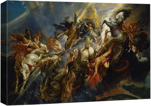 Vista 57 de wall26 - Pintura al óleo de La Caída de Faetón de Peter Paul Rubens - Estilo barroco - Ángeles, católico, cristianismo - Arte en lienzo