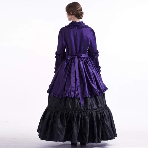 Vista 6 de GRACEART Vestido victoriano para mujer renacentista rococó (vestido con falda de aro)