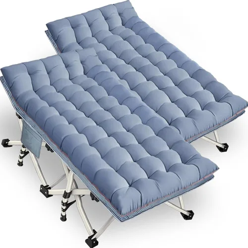 Vista 9 de Cuna de Camping con Colchón Cómodo Camas para Dormir Fácil de Montar Cama de Camping Resistente Cama Plegable Cama de Huésped con Bolsa de Transporte