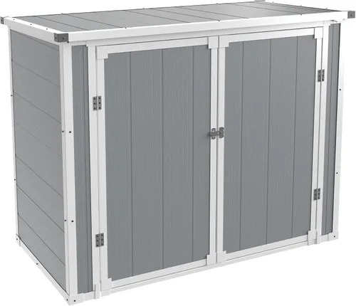 Vista 10 de UDPATIO Caja de almacenamiento para exteriores de 120 galones, con cerradura, de resina impermeable, contenedor de almacenamiento para interiores