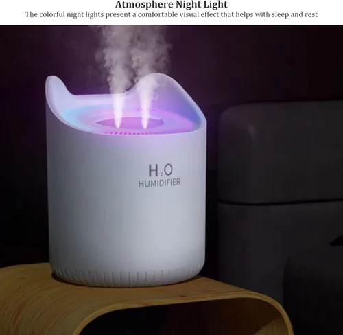 Vista 3 de Humidificadores Humidificador para dormitorio, habitación de bebé, 4.5L, humidificador de aire silencioso con luz nocturna, 2 boquillas, apagado