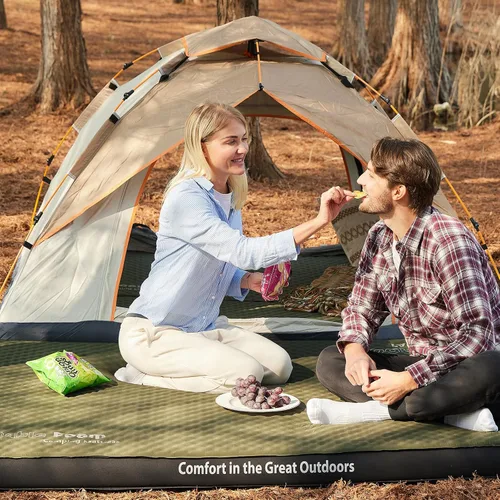 Vista 8 de CYMULA Almohadilla de Colchón de Espuma Viscoelástica para Acampar, Almohadilla para Dormir de 3 Pulgadas para Acampar, Base Antideslizante Inferior